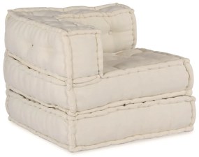 vidaXL Sofá Modular 3 pcs Creme tecido