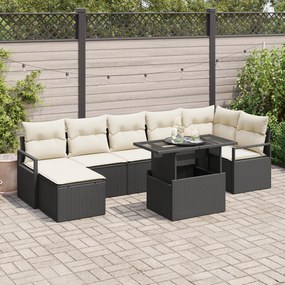 Conjunto de Sofás de Jardim vidaXL de 8 Peças com Almofadas em Vime Si