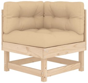 4 pcs conjunto lounge jardim com almofadões madeira maciça
