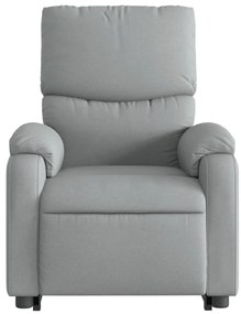 Poltrona reclinável massagens tecido cinzento-claro