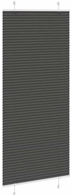 Preto Plissada Cega 85x200 cm Largura Tecido 84,4 cm Poliéster