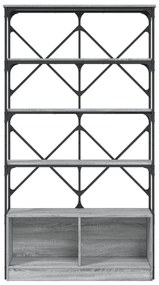 Estante 100x26x180 cm derivados de madeira e metal cinza sonoma