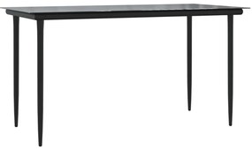 5 pcs conjunto de jantar p/ jardim c/ almofadões vime PE preto