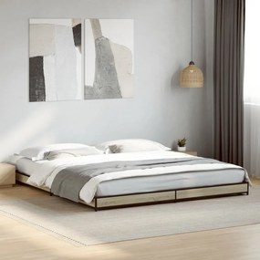 Estrutura de cama 200x200 cm derivados madeira/metal