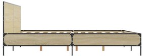 Estrutura de cama 140x190 cm derivados madeira/metal