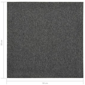 Ladrilhos carpete para pisos 20 pcs 5 m² 50x50 cm antracite