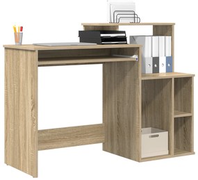Mesa com Armazenamento Carvalho Sonoma 120.5x44x88.5 cm Madeira Proces