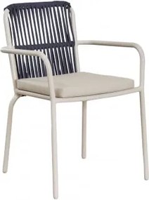 Pack De 2 Cadeiras De Jardim Empilháveis Com Apoios De Braços Em Alumínio Alberta Azul- Marinho - Sklum