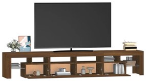 Móvel de TV com luzes LED 230x36,5x40 cm cor carvalho castanho