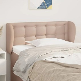Cabeceira cama abas couro artificial 93x23x78/88 cm cappuccino