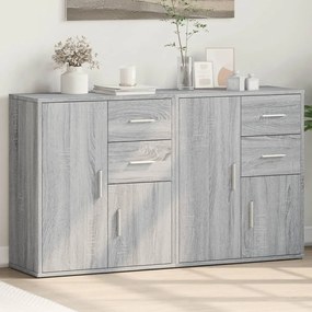 vidaXL Aparadores 2 pcs 60x31x70 cm derivados madeira cinzento sonoma