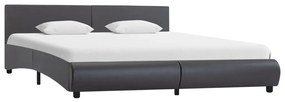 vidaXL Estrutura de cama 180x200 cm couro artificial cinzento