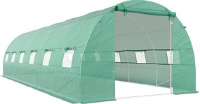 Outsunny Estufa Jardim Terraço Aço Polietileno Resistente 8x3x2 m Ideal Cultivo Plantas Cor Verde | Aosom Portugal