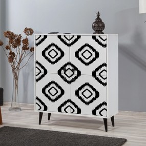 Armário Multiuso Multilux – Branco/Preto – 95x111x36 cm