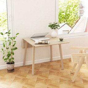 Mesa de cozinha dobrável (CADEIRAS NÃO INCLUIDAS), mesa de jantar dobrável com tampo rebatível em madeira para 2 a 4 pessoas, madeira natural
