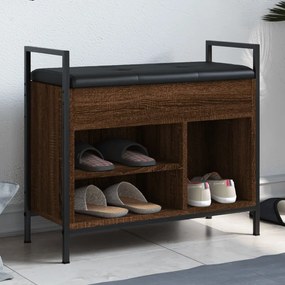 vidaXL Banco sapateira 65,5x32x57,5cm derivados madeira carv. castanho