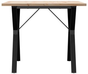 Mesa de jantar estrutura em Y 90x90x75,5 cm pinho/aço