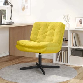 vidaXL Cadeira Relaxante Giratória Amarelo 63 x 75 x 76 cm Veludo