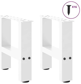 Pés para mesa de centro , brancos, 2 peças, 30x(30-31) cm, aço