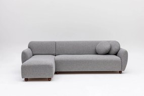 Sofá Chaise Longue "Stockholm" - Cinzento Claro com Pernas em Faia - 2