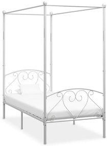 Estrutura de cama com dossel metal branco 90x200 cm