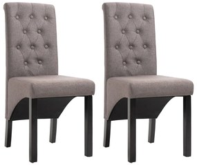 vidaXL Cadeiras de jantar 2 pcs tecido cinzento-acastanhado