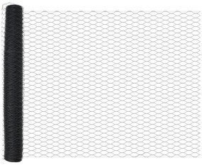 Postes de Cerca vidaXL 22 pcs U-Channel Cinza 140 cm Aço, Cerca Hexago