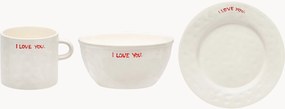 Conjunto de pequeno-almoço I Love You, 1 pessoa, conjunto de 3