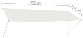 Toldo retrátil 350x150 cm creme