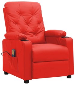 vidaXL Cadeira de massagens couro artificial vermelho