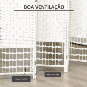 Biombo de 6 Paineis Separador de Ambientes Dobrável 242x170cm Divisória de Habitações de Fibra de Papel Decoração Elegante para Dormitório Sala de Est