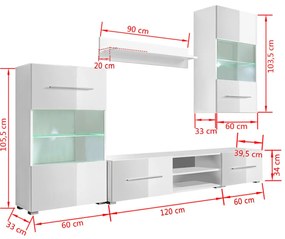 Conjunto de Móveis Luana para Sala - Branco - Design Moderno