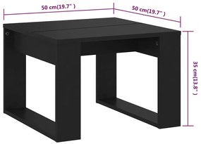 Mesa de apoio 50x50x35 cm derivados de madeira preto