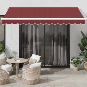 Toldo retrátil automático com luz LED 350x250 cm bordô