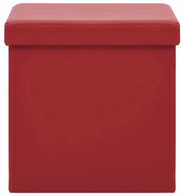 Banco de arrumação dobrável PVC vermelho tinto