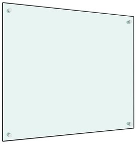 vidaXL Painel anti-salpicos de cozinha 70x60 cm vidro temperado branco