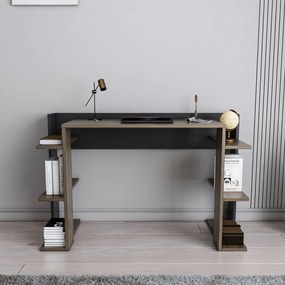 Secretária Cinar – Nogueira e Preto – 122,7x77x45 cm