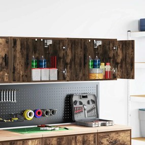 vidaXL Armários de parede para garagem 2 pcs derivados de madeira