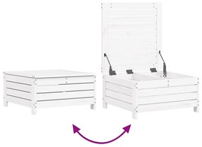 6 pcs conjunto sofás de jardim madeira de pinho maciça branco