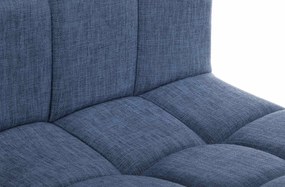 Banco de bar Calma em tecido com estrutura branca 94-114 x 46 x 47 cm Azul