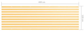 Tela de varanda 120x400 cm tecido Oxford branco e amarelo