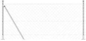 Conjunto de Postes de Cerca Prateado 10 m x 0.8 m
