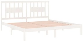 Estrutura de cama 200x200 cm pinho maciço branco