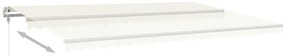 Toldo retrátil automático 500x300 cm cor creme