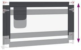 Barra segurança p/ cama infantil tecido 140x25 cm cinza-escuro