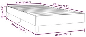 Estrutura de cama sem colchão 100x200 cm veludo azul-escuro
