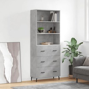 vidaXL Armário alto 69,5x34x180 cm derivados de madeira cinza cimento