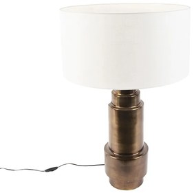 Candeeiro de mesa Art Déco com cúpula branca 50 cm - Bruut Art Deco