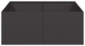 Vaso floreira 100x100x40 cm aço preto