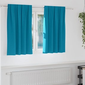 vidaXL Cortinas com cortinas 2 pcs Turquesa 140 x 140 cm Poliéster